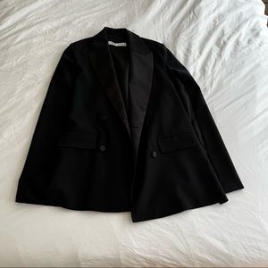 ZARA // pocket cape blazer